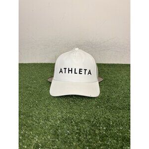 Athleta hat cap snap back white black lighweight breathable trucker women new